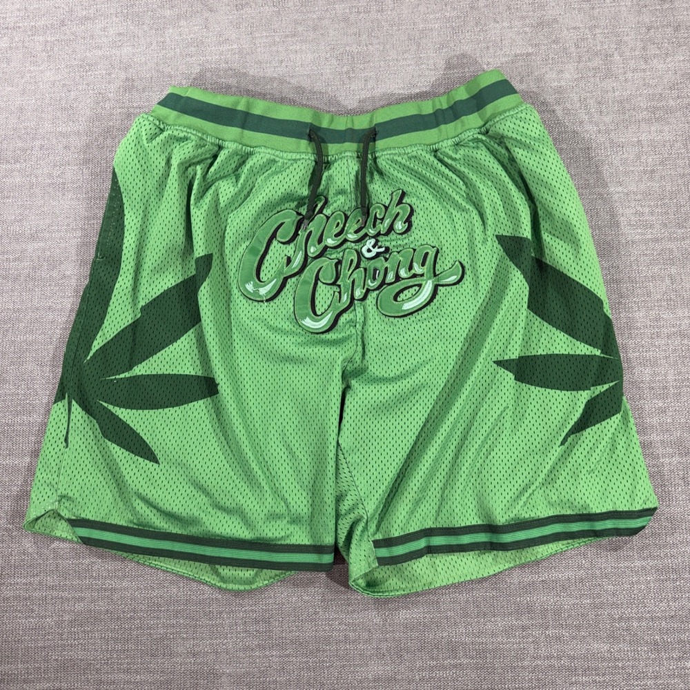 Headgear Classics Cheech and Chong Shorts Mens 4XL Green Excellent Mesh Graphic